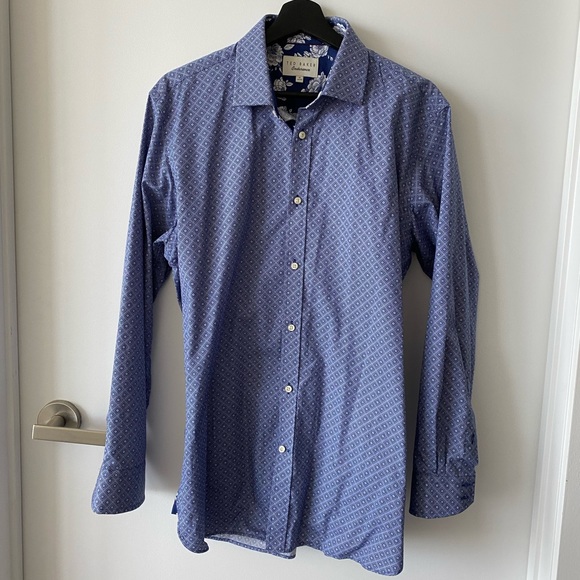 Mens geometric pattern dress shirt - Picture 2 of 6